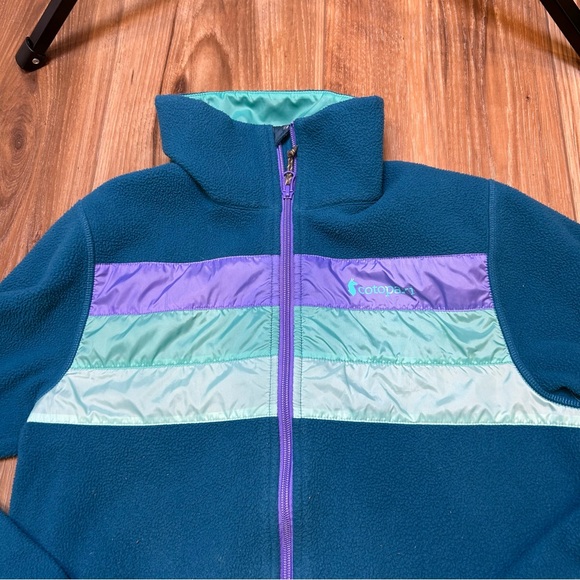 Cotopoxi women’s Teca fleece zip up jacket medium purple stripe Gorpcore hiking - Picture 4 of 9